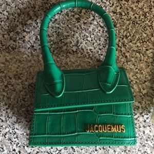 Green croc jacquenus Bag